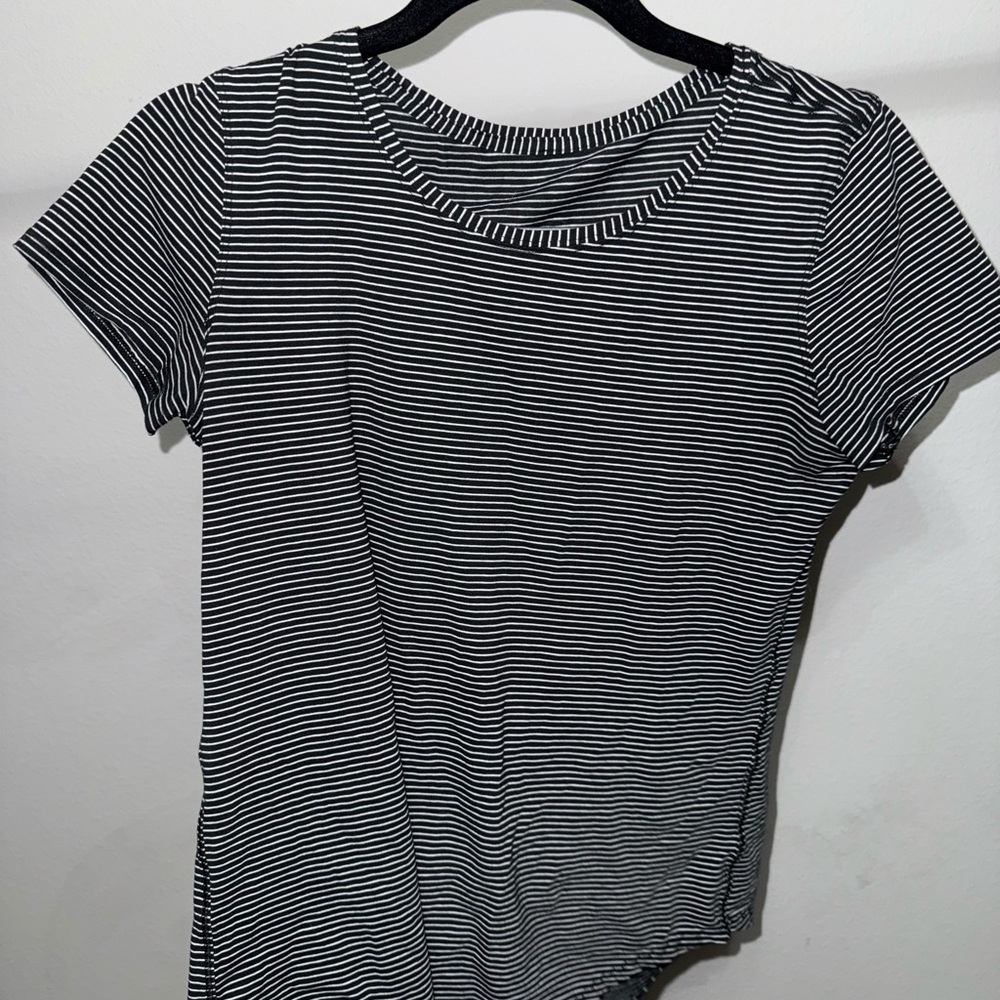 lululemon athletica Black and White Striped Tee